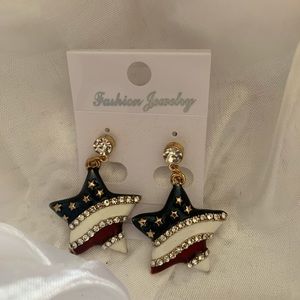 Flag star earings brand new